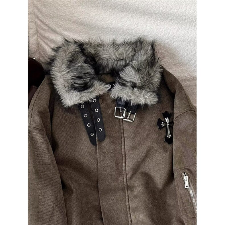 美式复古设计休闲棉服外套男女宽松休闲座山雕棉衣潮LMY4233-P125,男装棉衣,星座1008