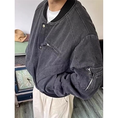 春秋季帆布工装飞行员夹克男短款cleanfit外套潮牌棒球服JKY207，男装夹克，星座516A