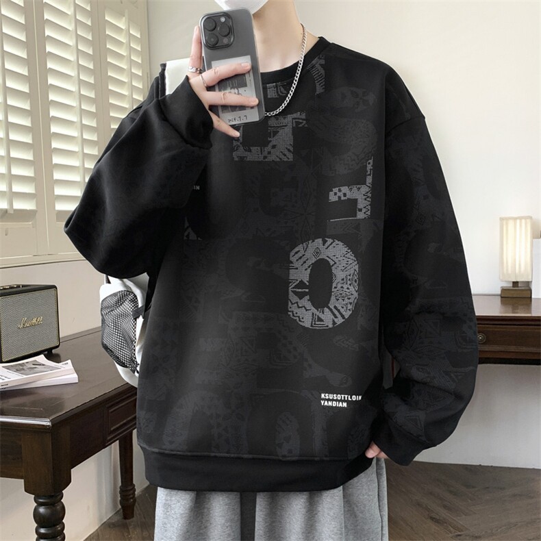 大码卫衣春秋潮流印花卫衣男宽松休闲W9906,男装卫衣,星座1107-1