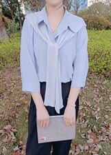 带披肩衬衫，女装衬衫，图澜朵