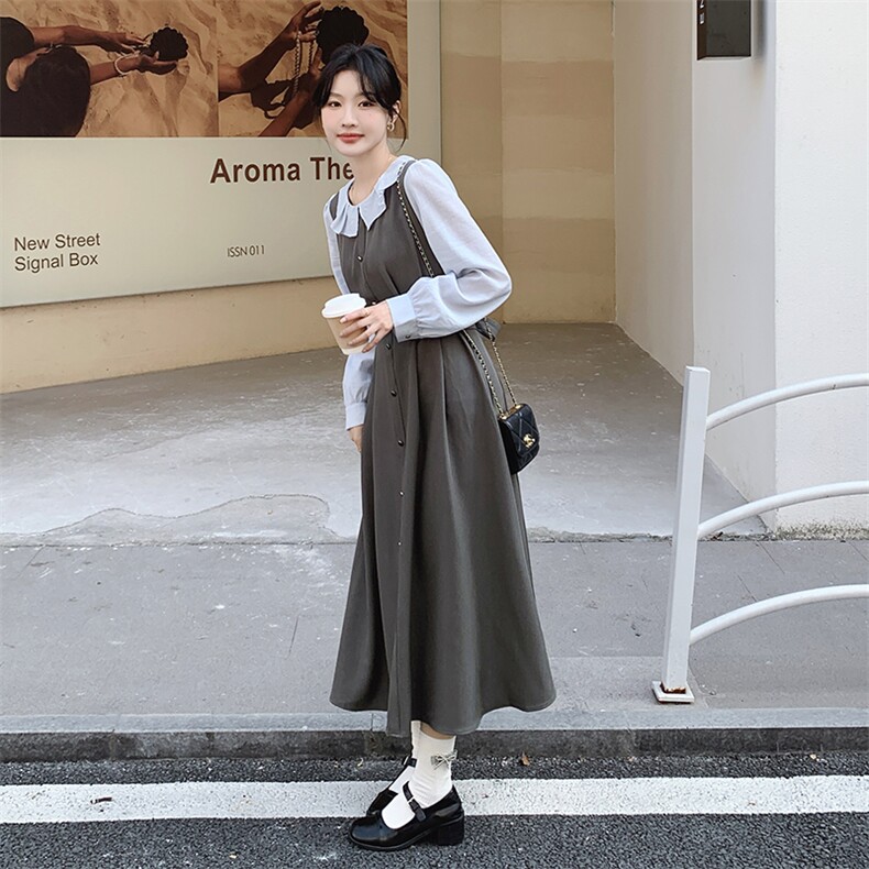 25新款撞色拼接假两件连衣裙--浙宝208-9006-P135K188,女装连衣裙,浙宝208