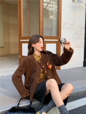 气质减龄羊羔毛外套女皮毛一体2025秋冬时尚百搭羊羔绒上衣，女装短外套，2C229