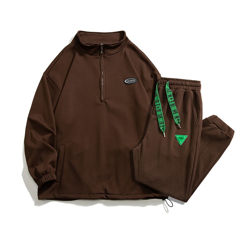 1秋季新款休闲翻领宽松情侣青春套头卫衣套装7145P105控138，男装休闲套装，星座226-2