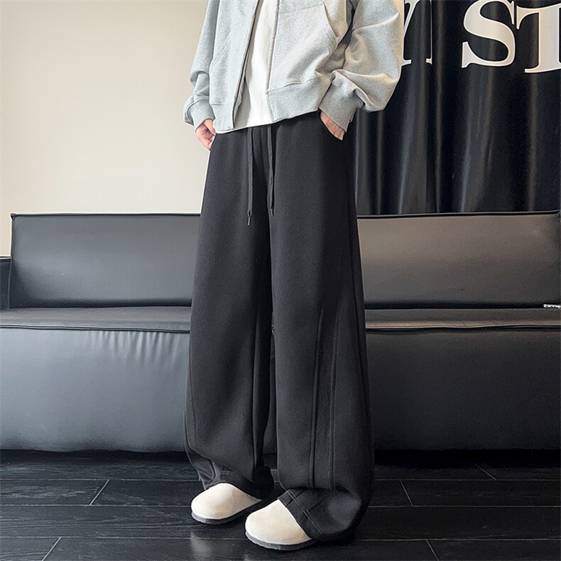 K25101批45控68秋季美式弯刀裤罗纹拼接休闲裤百搭长裤子男裤,男装休闲裤,电商D229A