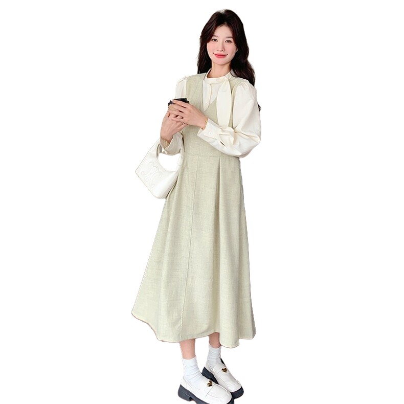 现货2D078-T1902-P155K218小耳朵衬衫+背心连衣裙两件套,女装套装/套裙,2D078