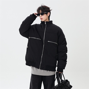 秋冬新款港风复古拉链设计立领保暖棉服男 XZ213-MF01-P148控168图片