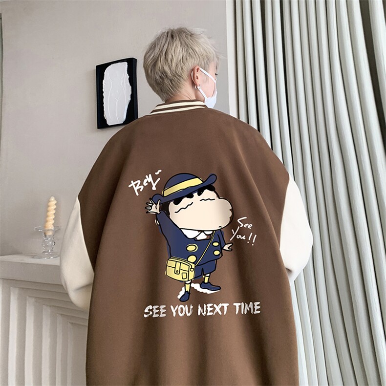 摇粒绒棒球服男大码开衫卫衣男夹克 BF86240-P65图片