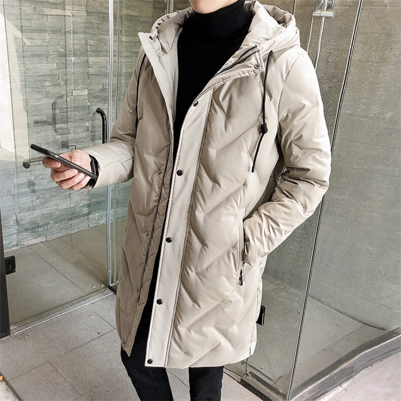 冬季羽绒服男士中长款连帽外套潮流韩版加厚大衣DS275T图片