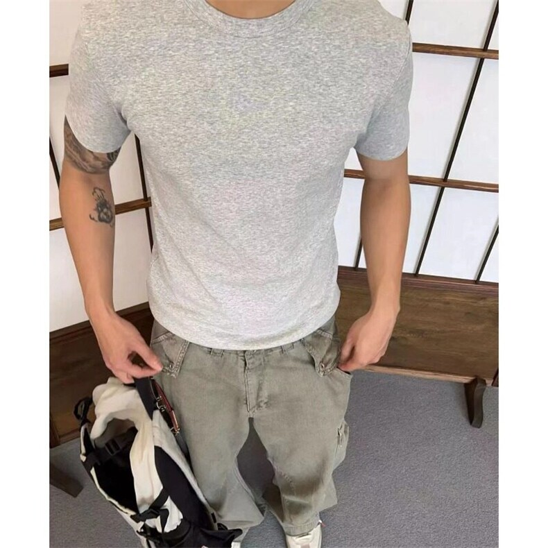 cleanfit男短袖夏季美式小领口重磅t恤正肩显肌肉健身半袖T9906,男装T恤,星座1116A（原606A-3）