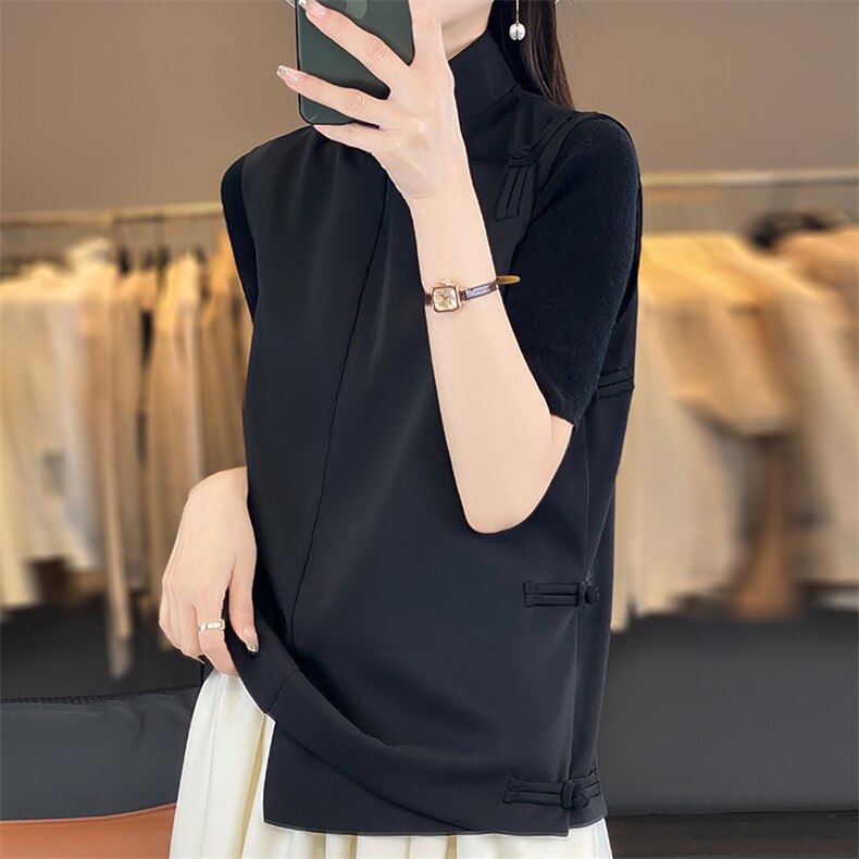 2025年夏季适中立领马甲新中式马甲时尚百搭,女装马甲,佳绒高端店