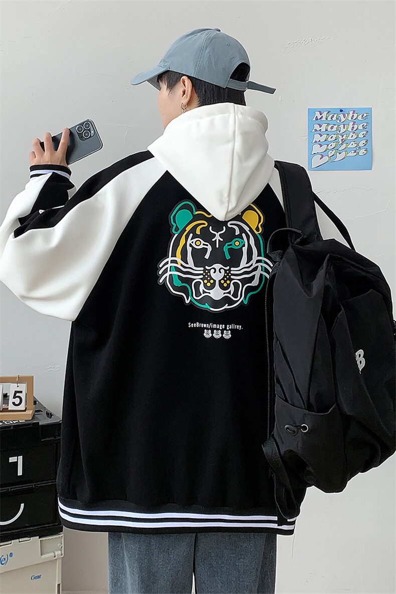 2023春装新品男士青少年时尚开衫夹克印花棒球服运动外套968-P60,男装夹克,电商A441-1