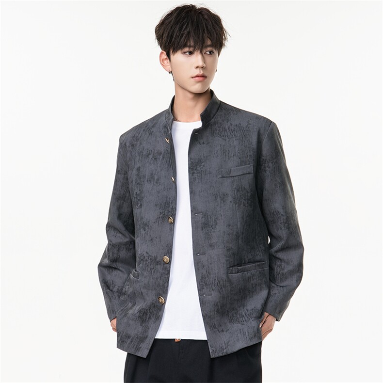 秋冬风外套潮中山装潮流时尚上衣男新中式金属扣WT309-P118，男装民族服装，电商A227