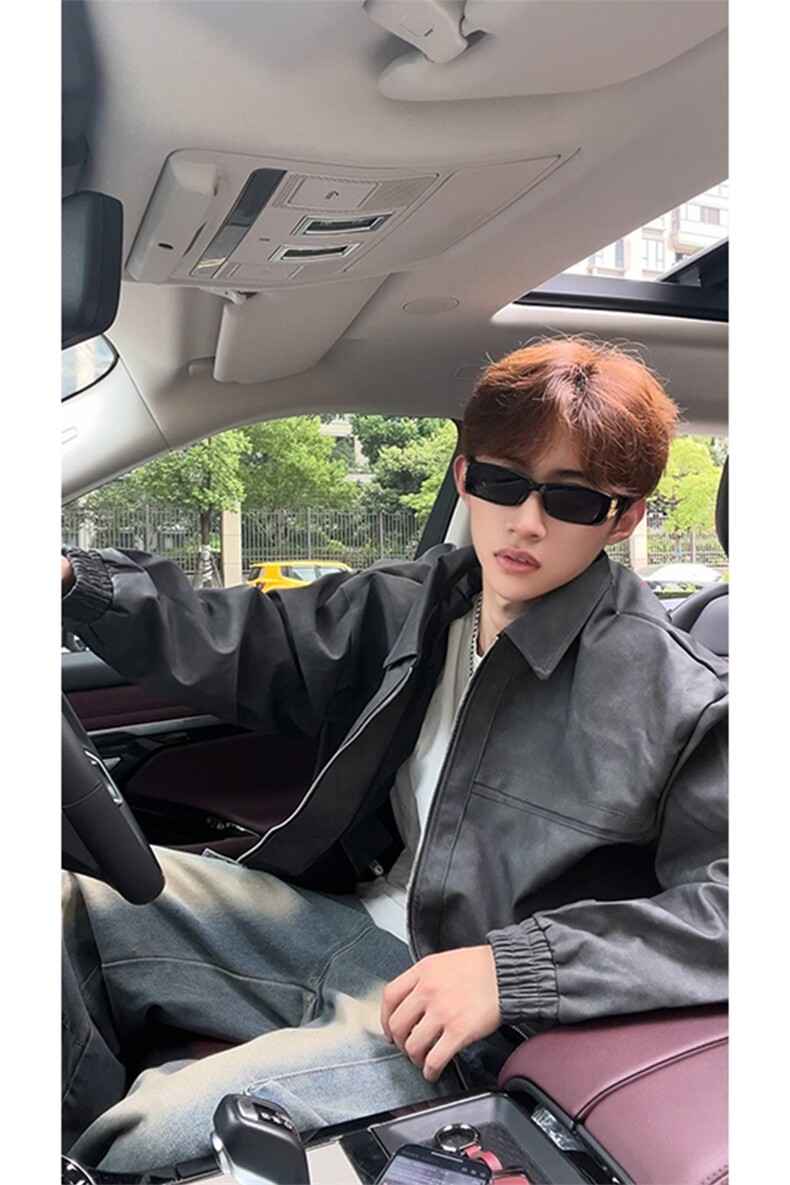 秋季新款皮衣外套男宽松休闲百搭高级感上衣F2472-特价55,男装夹克,电商A007