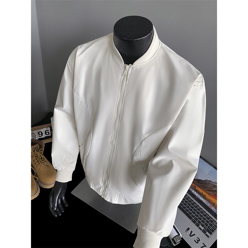 秋季飞行服男士棒球领夹克弯刀口袋外套潮流茄克A266-JK8016-P33图片