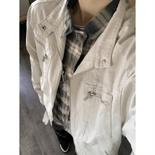 26春装高品质老钱风立领夹克外套男女美式潮牌拉链工装风宽松上衣，男装夹克，电商A486