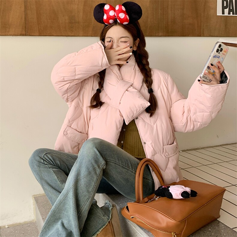 韩系减龄两面穿短款棉服外套女2025冬季新款显瘦保暖加厚棉衣棉袄,女装棉衣/棉服,2C260