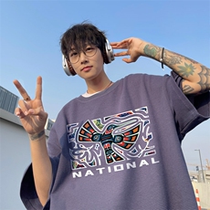 ！2025夏季男士华夫格短袖T恤印花半袖衫TXH2410特P19，男装T恤，电商B220