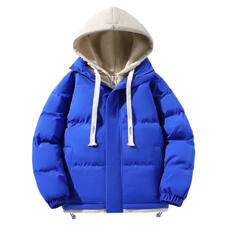 冬季假两件冬季外套韩版连帽加厚棉服运动休闲外套MY5062P-70,男装棉衣,电商A128