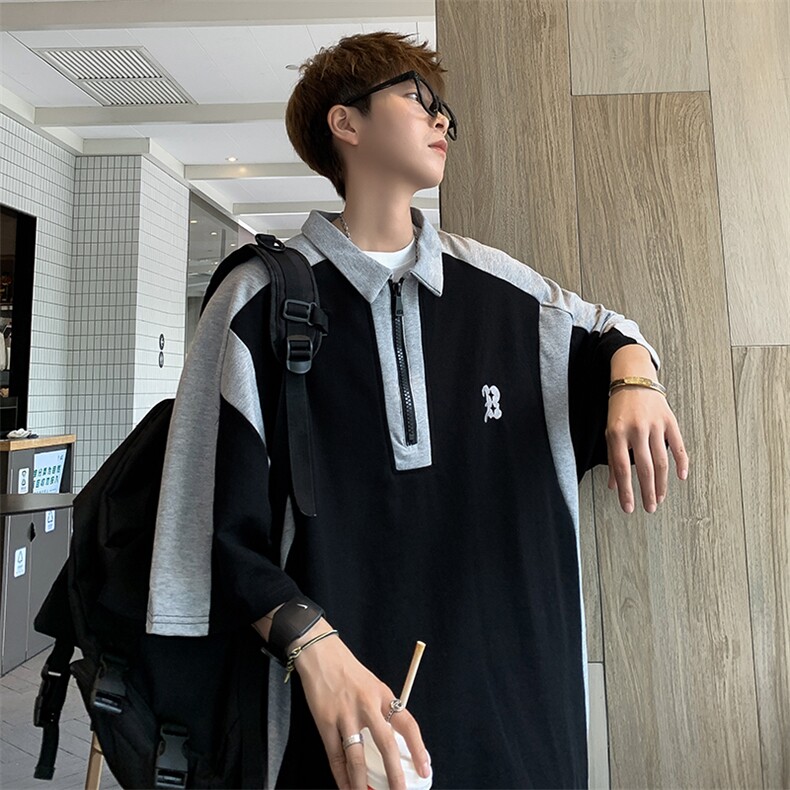 新款男慵懒潮气质潮流POLO衫青春流行夏季短袖男PL0350-P33图片