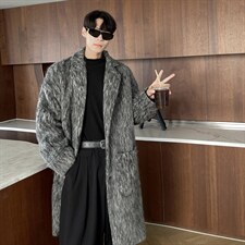 港风长毛马海毛财阀羊毛呢子长款西装毛呢外套男FY77909P198控288，男装风衣，星座226-1