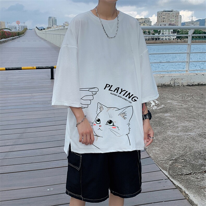 Q11129-P30春夏季七分袖t恤男大码五分袖男短袖中袖,男装T恤,电商A040