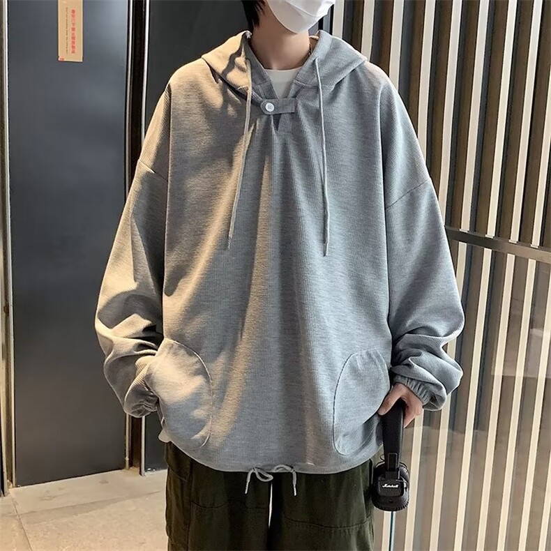 卫衣男连帽港风潮流纯色2023秋冬季新款ins宽松百搭外套W3710-P33,男装卫衣,星座412-3