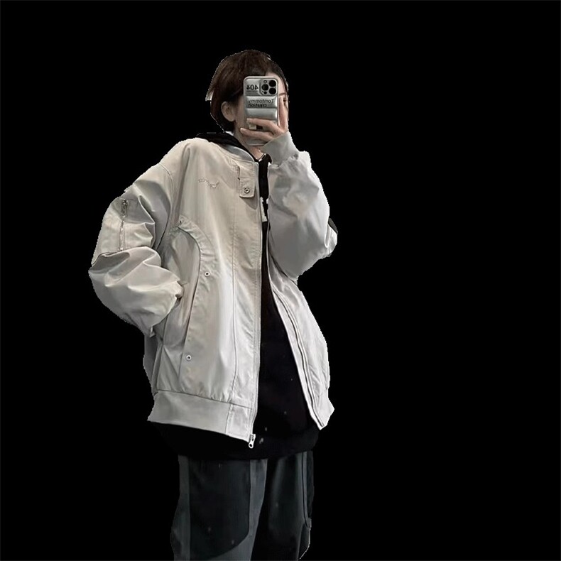 美式复古棒球服机能工装高街vibe外套男春秋飞行员夹克JK210-P63,男装夹克,星座1007（原301D）