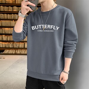 跑量卫衣男22秋季打底上衣潮流韩版宽松T恤时尚百搭长袖W075图片