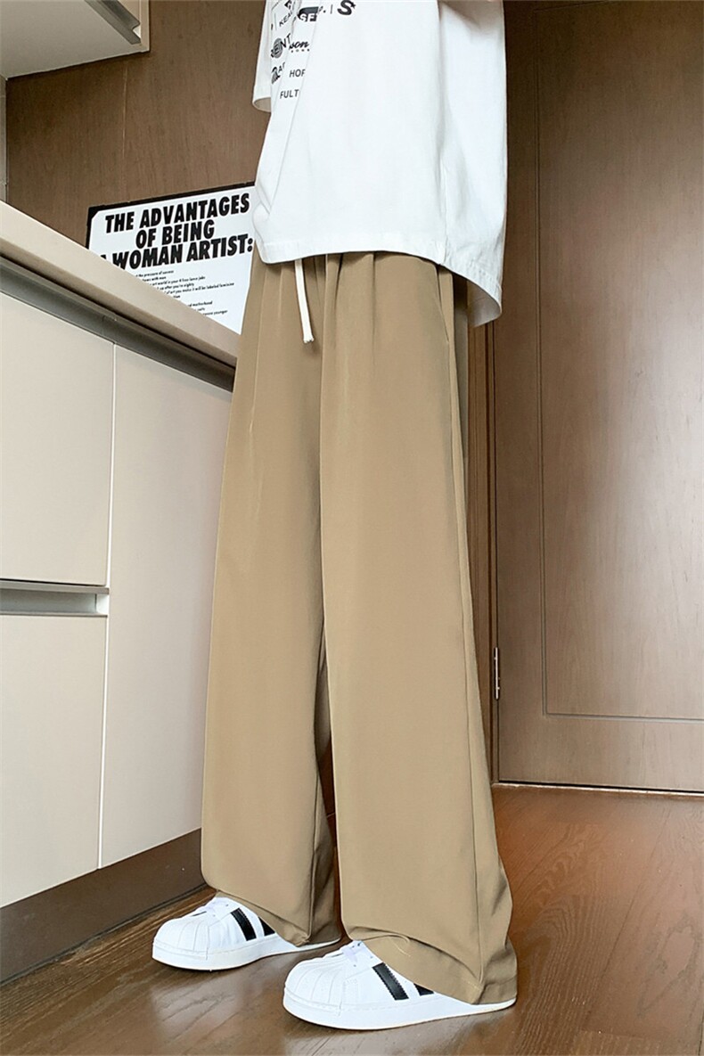 K167/特P30裤子男夏季直筒冰丝凉感休闲西裤男阔腿速干垂感长裤,男装西裤,电商基地A050