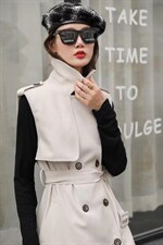 风衣马甲背心，女装风衣，迪蔓君翔