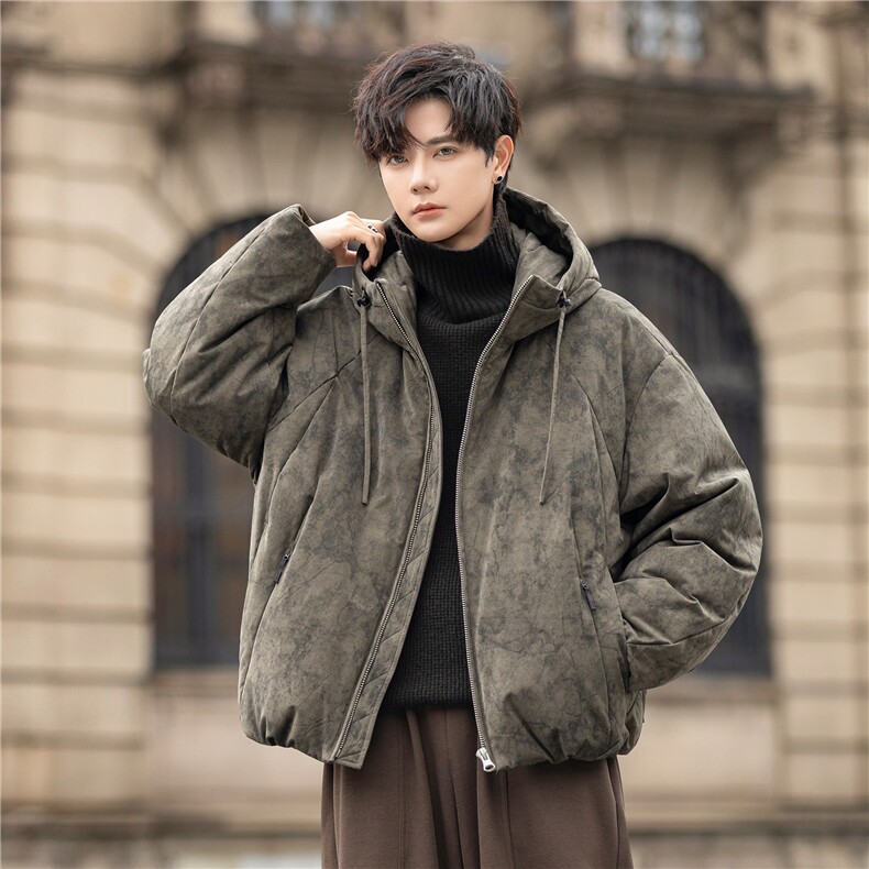 肌理纹连帽羽绒服加厚保暖防风白鸭绒羽绒外套男2788-P395控798,男装羽绒服,电商A355（原A415）