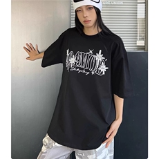 刺绣短袖T恤男女美式潮牌体恤圆字母刺绣情侣款2025夏季新款纯棉，男装T恤，星座1210-1
