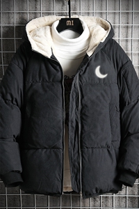 MY16055-P100 加厚加绒连帽衣男大码服男面包服男 网格挂拍图片