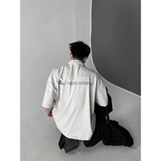 半拉链金属扣POLO衫短袖T恤男女ins宽松潮牌复古美式上衣T171，男装T恤，星座1116A（原606A-3）