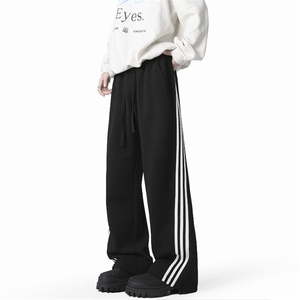 春季运动卫裤宽松直筒休闲三条杠校服裤百搭男女同款K10138/P48图片