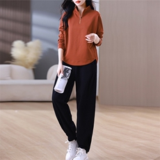 休闲运动服套装女2025新款春秋装时尚套装韩版宽松显瘦卫衣两件套，女装套装/套裙，璐依舞