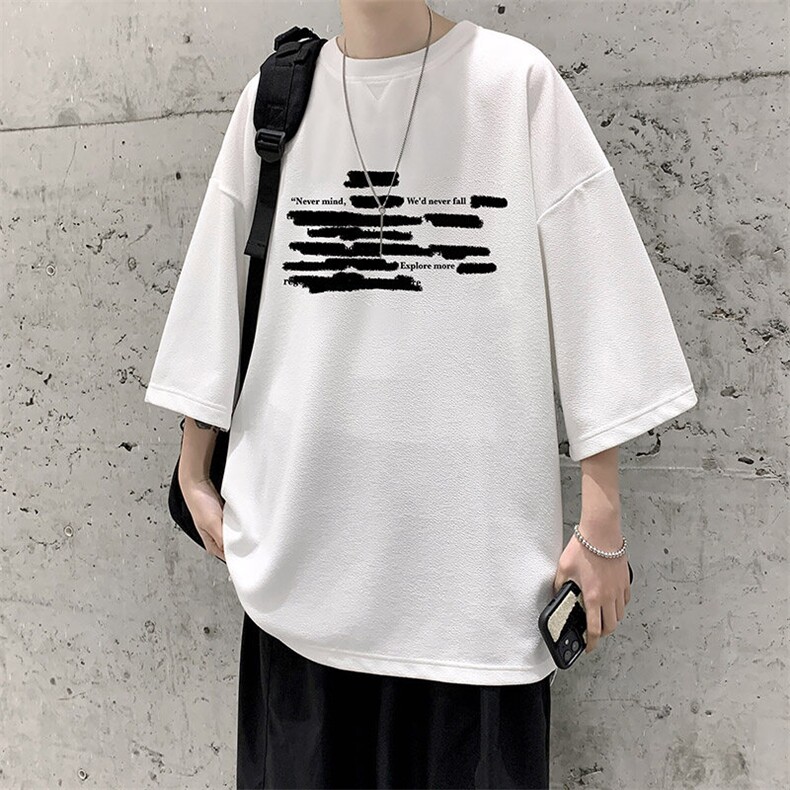 冰丝七分袖t恤男大码五分袖男短袖男中袖Q11445-P30,男装T恤,电商A040