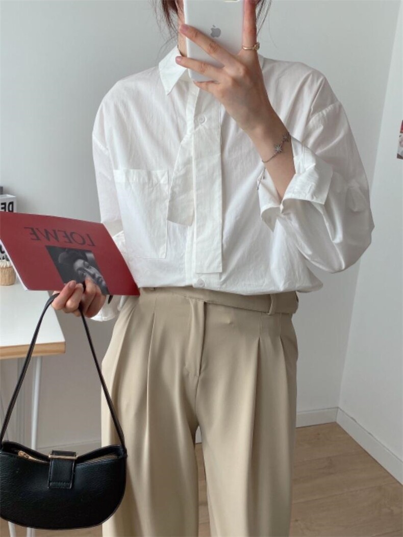 【现货】2022早春新款飘带衬衫，女装衬衫，FMV(1F)