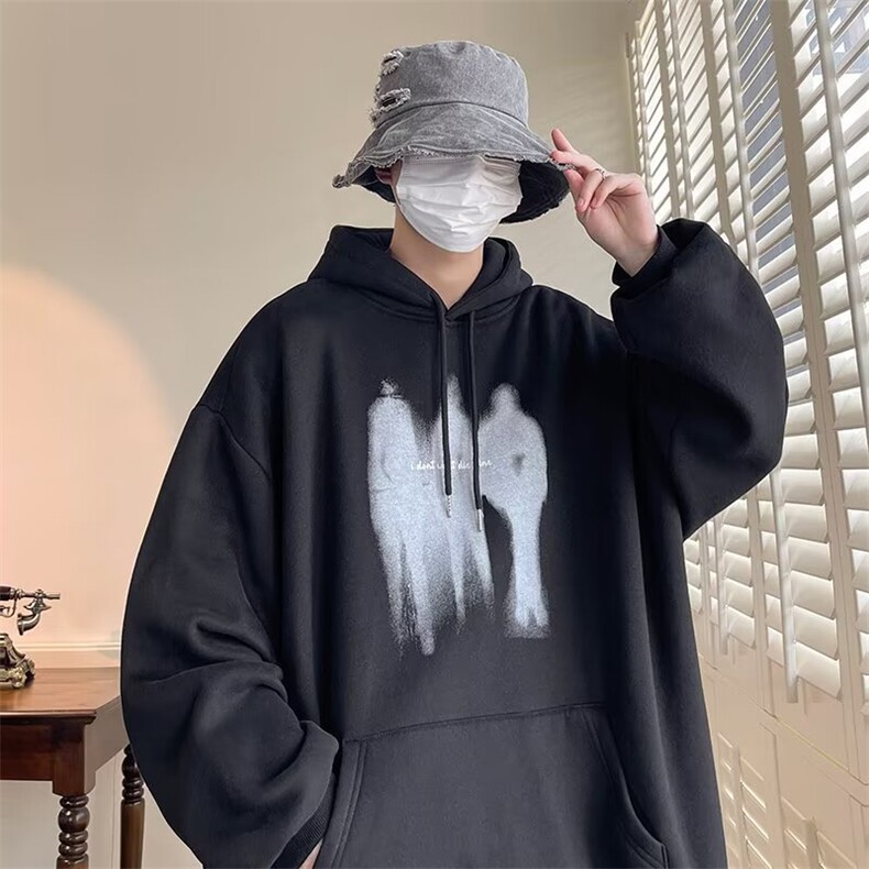 350g华棉潮牌印花连帽卫衣男女休闲春秋宽松时尚上衣5188-P43网图,男装卫衣,电商B245