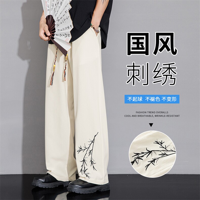 夏季男士新中式休闲裤 时尚港风直筒裤 K81-P25图片