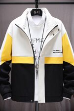 男士外套韩版潮流秋季新款休闲撞色拼接连帽工装夹克男JK173-P70，男装夹克，星座1206（原A206）