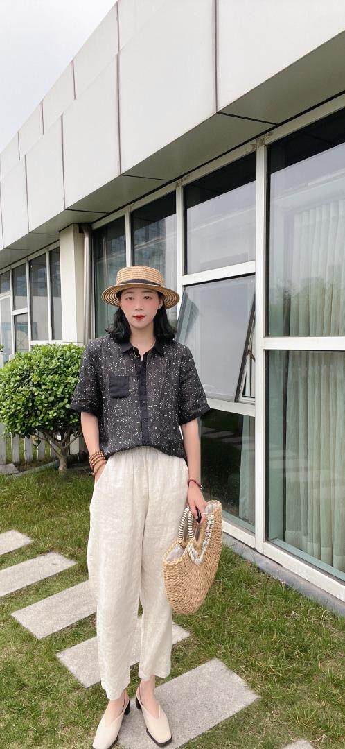 纯苎连衣裙小衫裤子裙子衬衣 时尚风 风淑女风休闲风，女装连衣裙，川哲