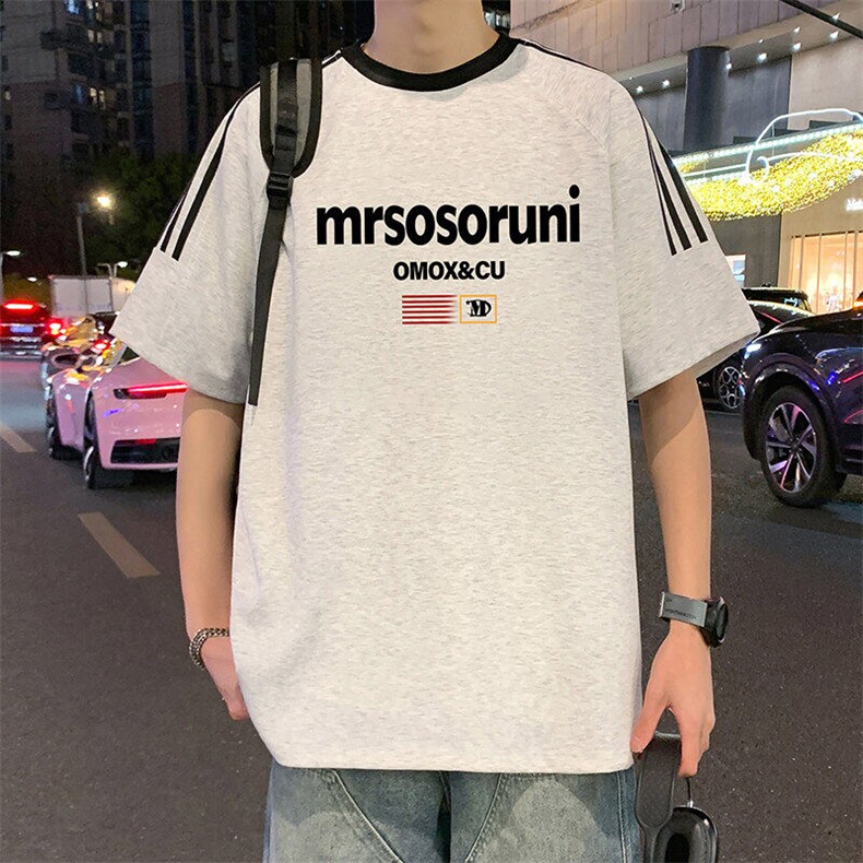 CT006港风潮牌高街美式短袖T恤男夏季新款宽松重磅纯棉体恤图片