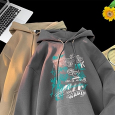 手绘涂鸦印花LOGO男女情侣潮牌连帽卫衣，男装卫衣，星座310A-4