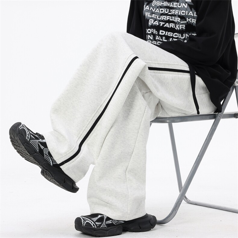 秋季新款休闲裤男宽松卫裤直筒裤拼色长裤K7701-特P45控78,男装休闲裤,星座209-2