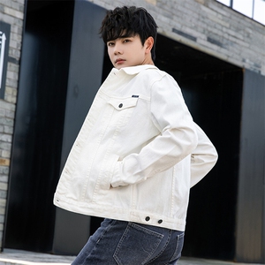 牛仔外套男卡其色潮流上衣大码宽松夹克男春夏款JK9019-P70外贸图片