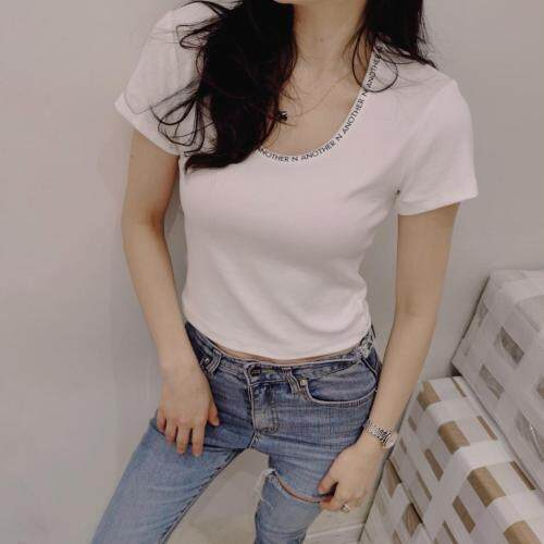 夏季新款打底衫，圆领字母款，女装，SJBY