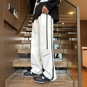 2024春季青少年男学生春季宽松休闲百搭无束缚亲肤阔腿休闲裤图片