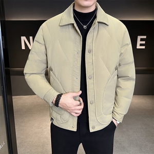 新款男士小翻领羽绒服夹克加厚防寒内外穿两用309B-3-81061-P195图片