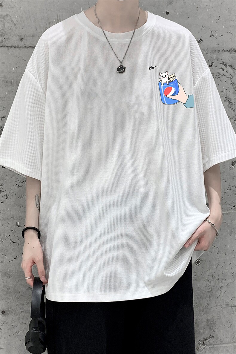 HT73262-P22华夫格t恤男短袖男大码五分袖大皂风,男装T恤,电商A040
